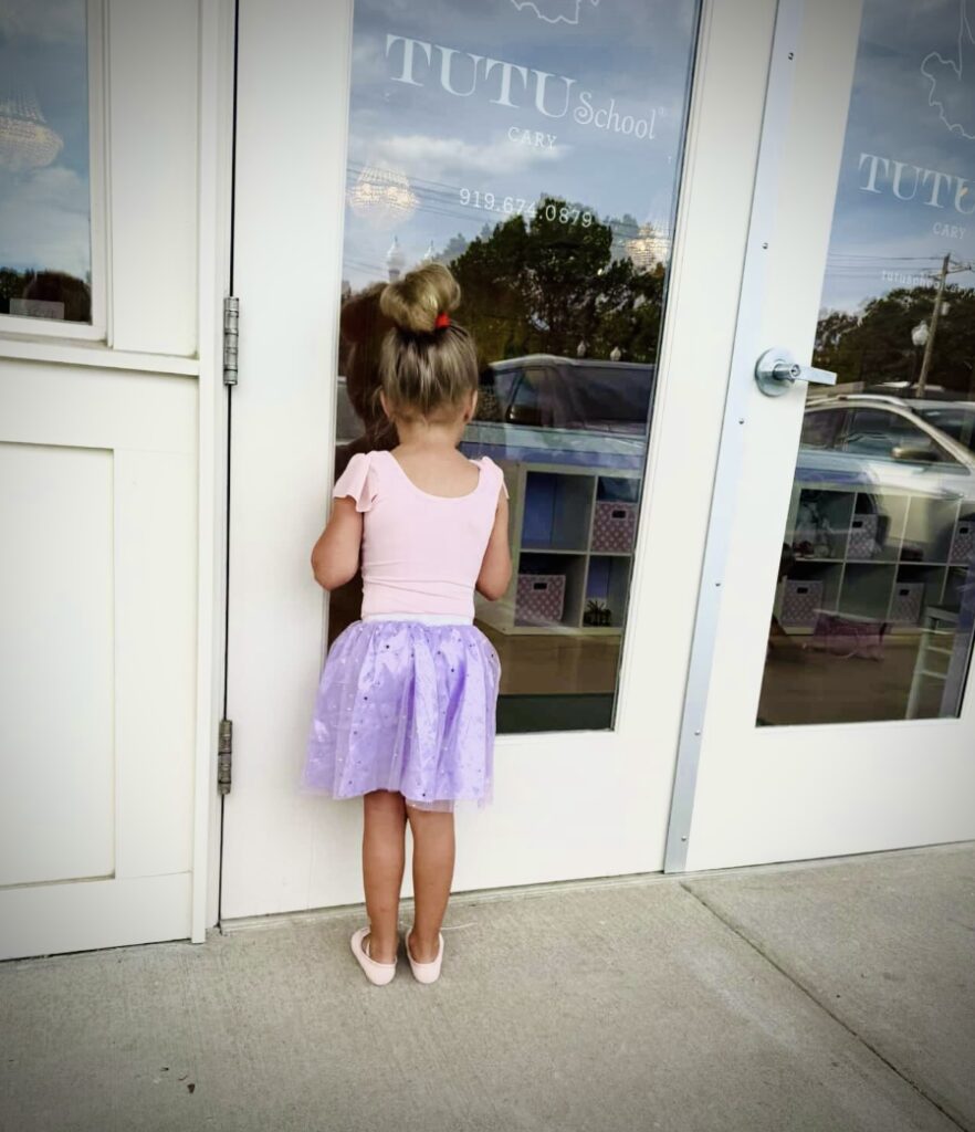 Little Dancer peering in Tutu School Cary