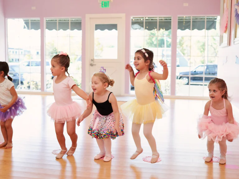 Little ballerinas jumping at Tutu School Cary