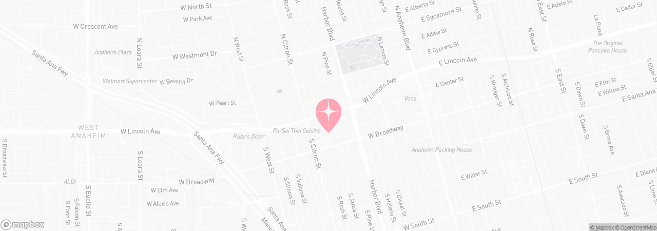 Map of Tutu School Anaheim