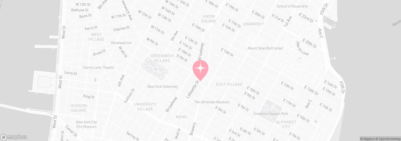 Map of Tutu School Astor Place