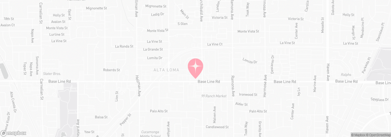 Map of Tutu School Rancho Cucamonga