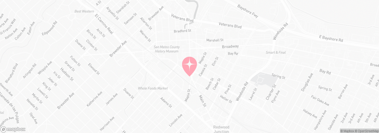 Map of Tutu School Redwood City