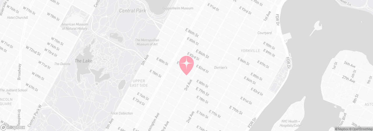 Map of Tutu School Upper East Side