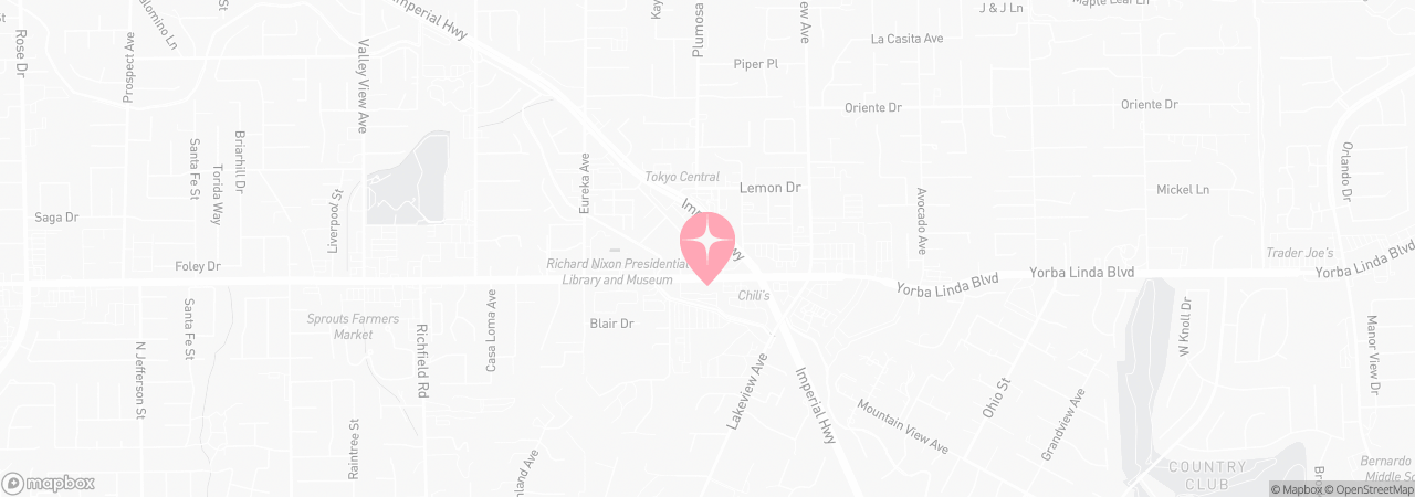 Map of Tutu School Yorba Linda