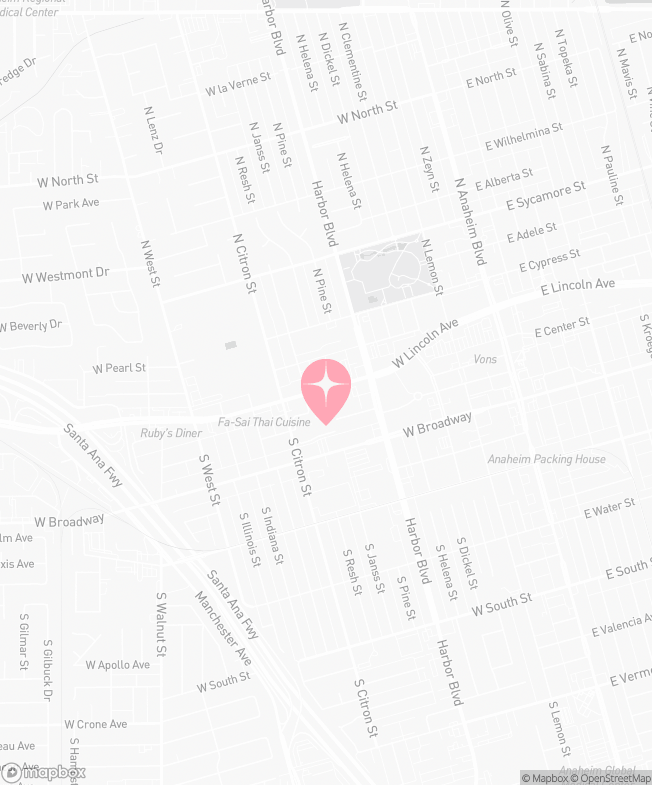 Map of Tutu School Anaheim