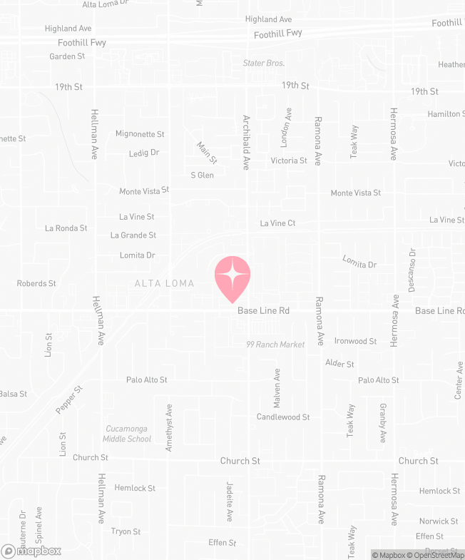 Map of Tutu School Rancho Cucamonga