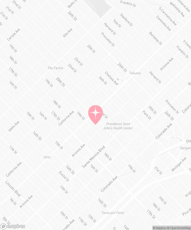 Map of Tutu School Santa Monica