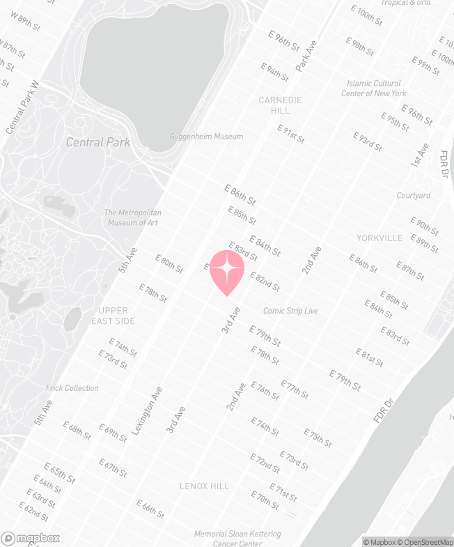 Map of Tutu School Upper East Side
