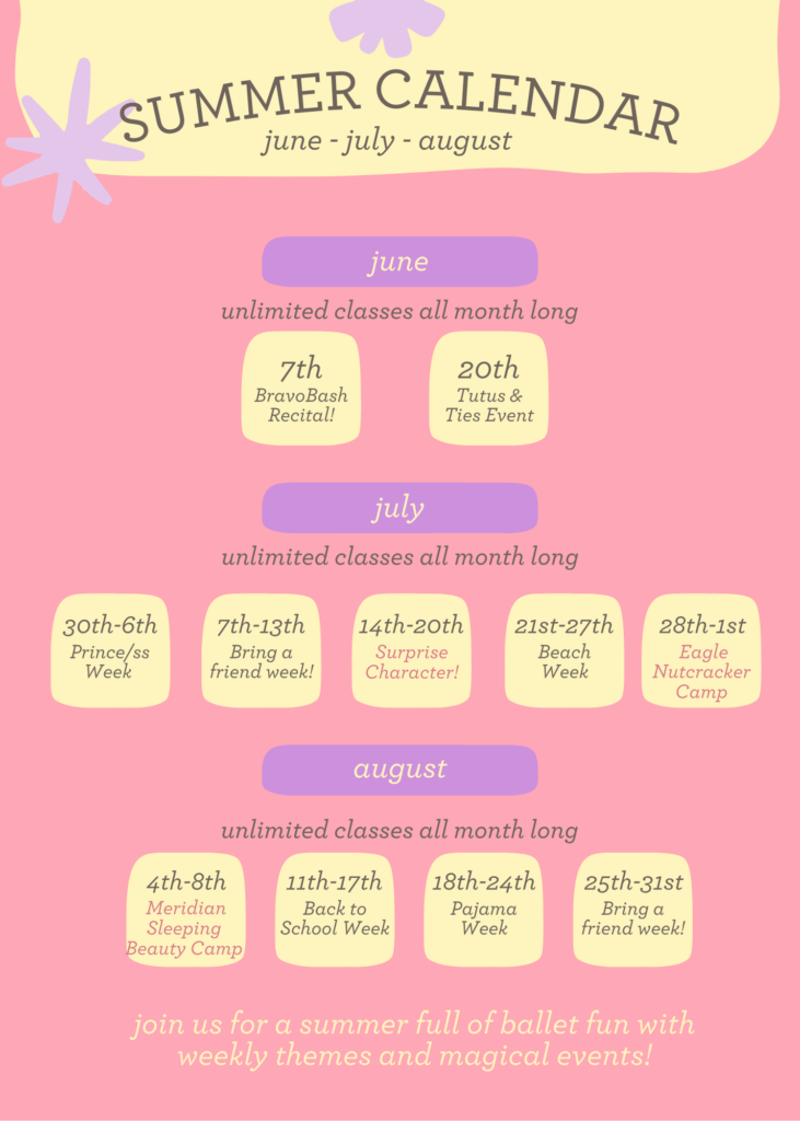 Unlimited Summer Calendar