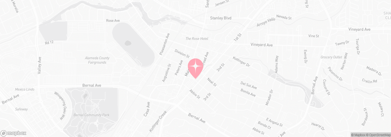 Map of Tutu School Pleasanton