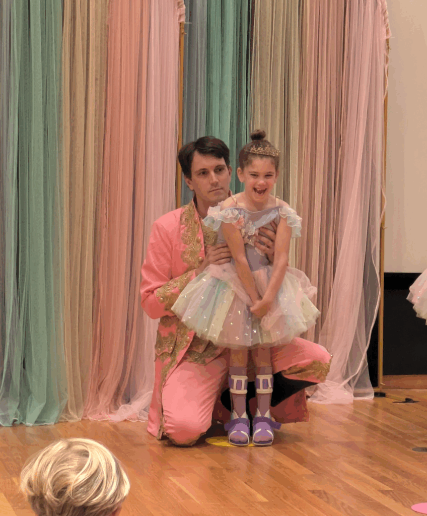 Auri and father Patrick performing in Bravo Bash Ballet performance