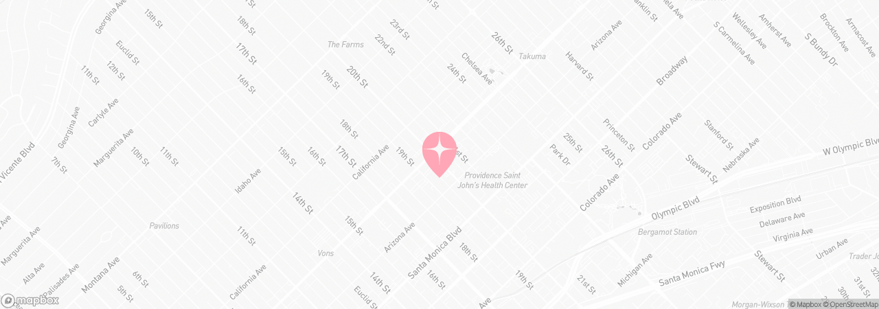 Map of Tutu School Santa Monica